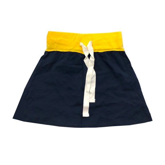 Kidsy Toddler Baby Girls Skirt – Peruvian Pima Cotton, Elastic Waist, Pull-On, Navy, 3