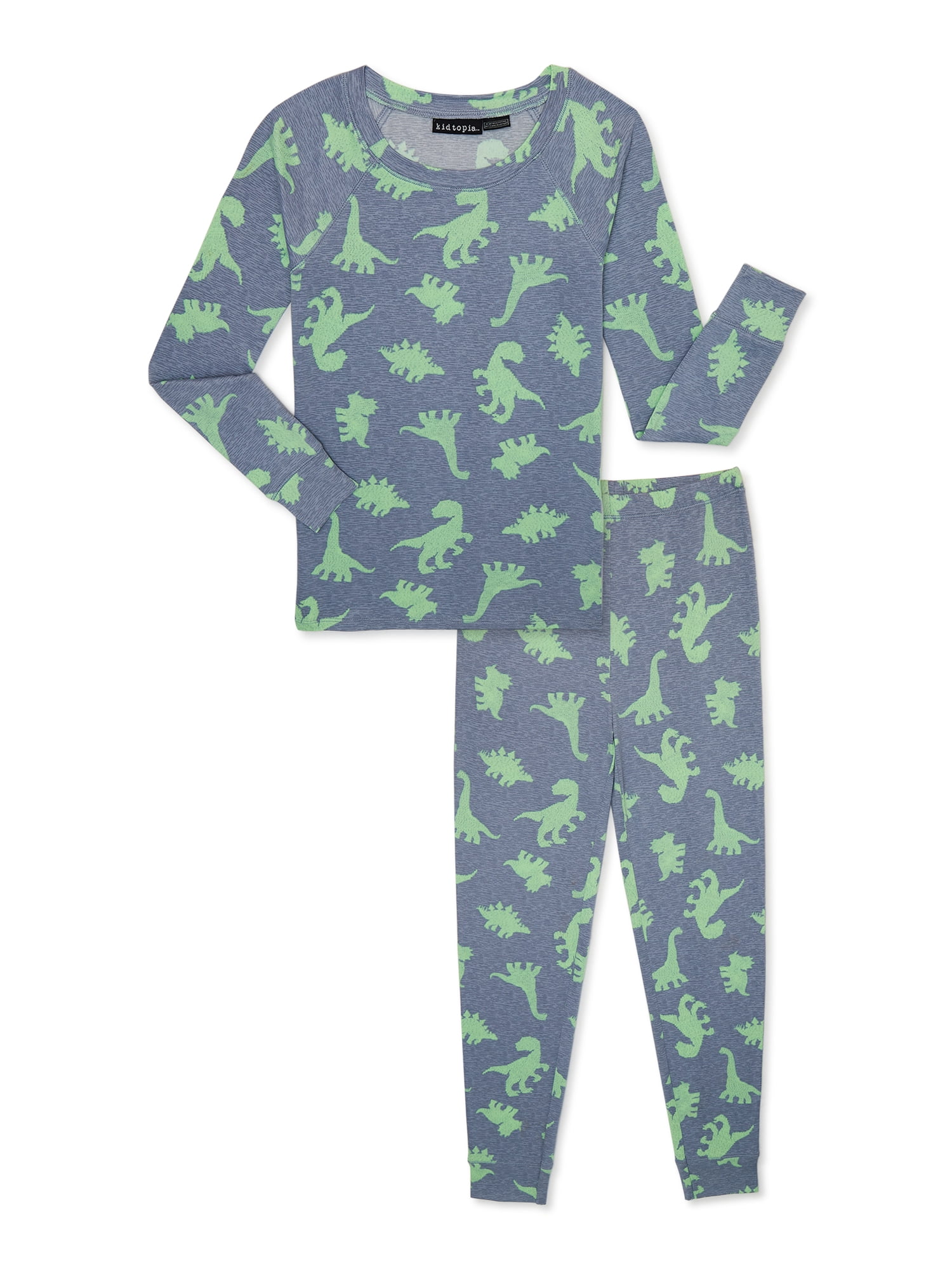 Bambini Ragazzi Ragazze Pjs Contrasto Colore Verde Semplice Alla