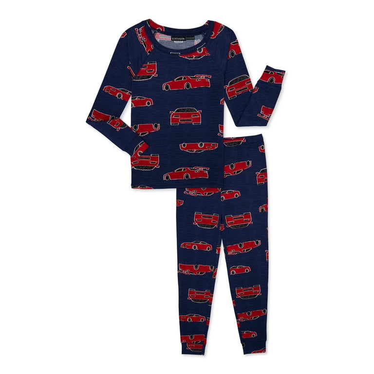 Kidtopia Boys Long Sleeve Top and Jogger Pants Pajama Sleep Set 2 Piece Sizes 6 14 Walmart