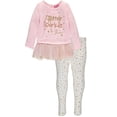 thumbnail image 1 of Kidtopia Little Girls 4-6X Quilted Peplum Legging Set (Light Pink 6), 1 of 2