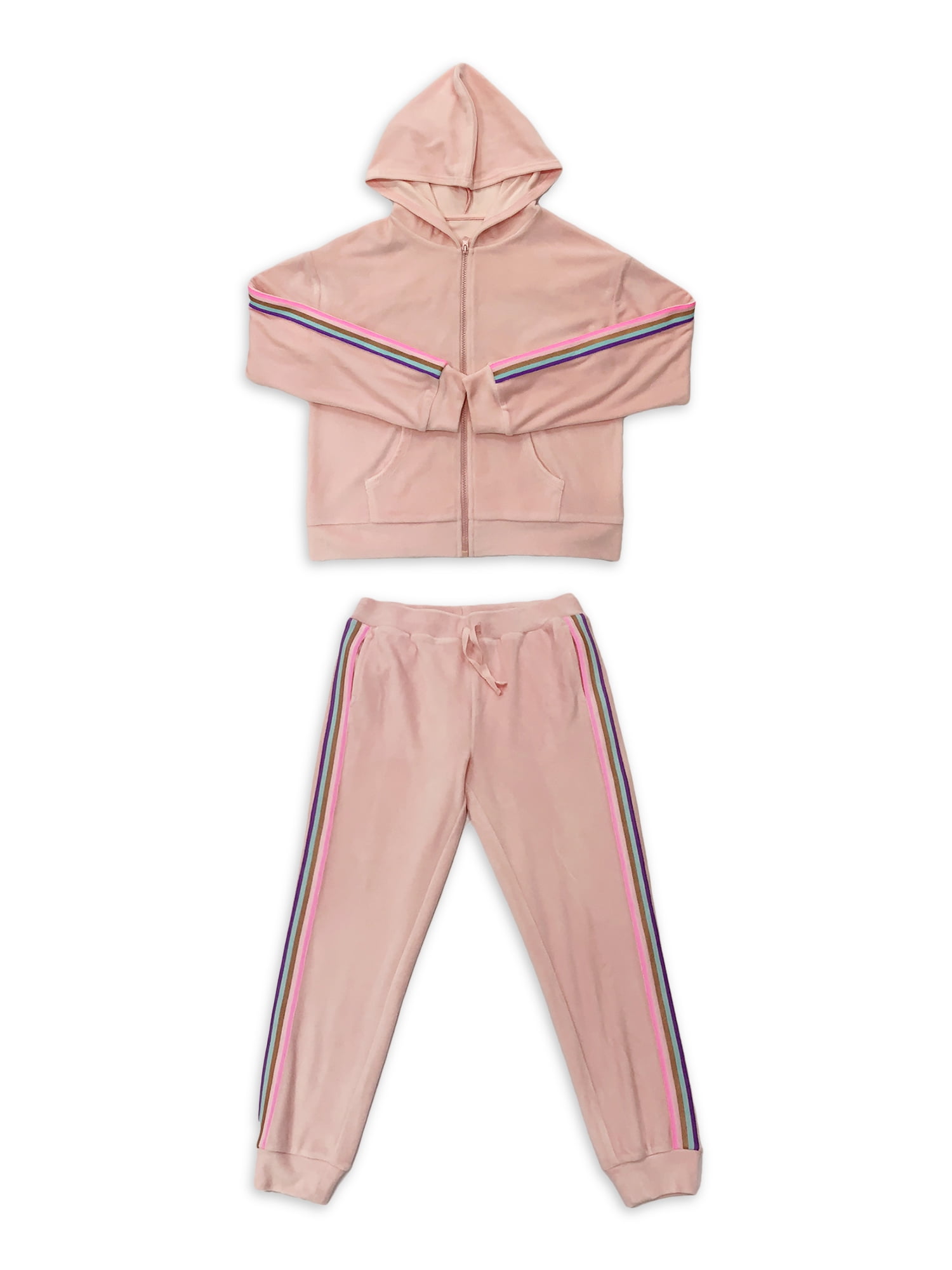 Kidtopia Toddler Girl Velour Hoodie and Jogger Outfit Set, 2pc