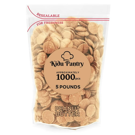 Kidu Pantry Melting Chocolate Wafers Bulk In Resealable Bag (Peanut Butter, 5 Pound)