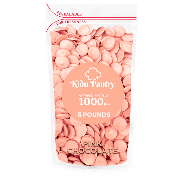 Kidu Pantry Melting Pink Chocolate Wafers 80 Ounces - 5 Pound Bulk In Resealable Bag