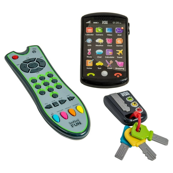 Kidz Delight Tech Set Trio: Phone, Remote and Keys for Toddlers Age 18 Months and Up
