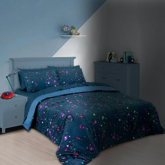 Kidz Mix 7-Piece Galaxy Purple Bed in a Bag Full