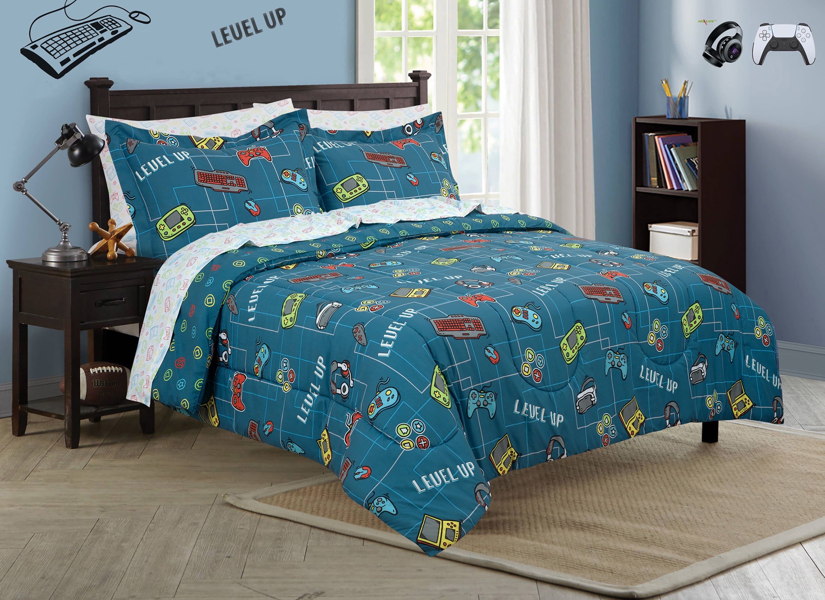Kidz Mix Level Up Glow-in-the-Dark Bed in a Bag, Queen