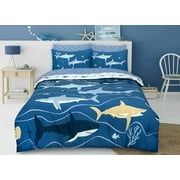Kidz Mix 5-Pieces Blue Sharks Bed in a Bag, Twin