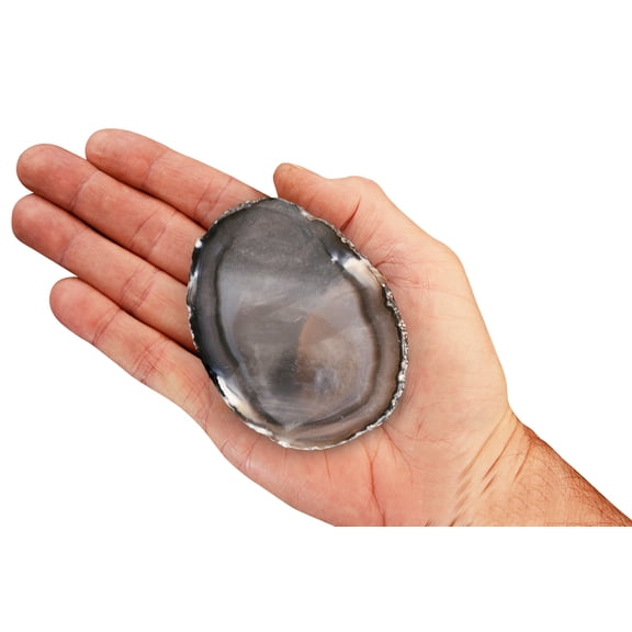Kidz Rocks Agate Geode Slice 2 1/2" Raw Rock Mineral Specimen Brown Healing Stone