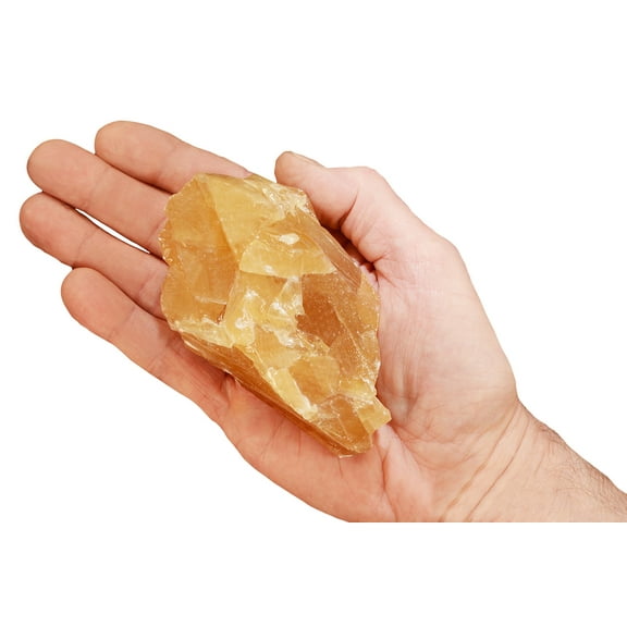 Kidz Rocks Amber Calcite 4 1/2" 1 lb -1 1/2 lb Raw Chakra Healing Crystal Rock Mineral