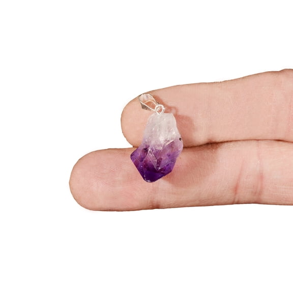 Kidz Rocks Amethyst Pendant 1" Necklace Raw Chakra Healing Crystal Stone Purple Rock