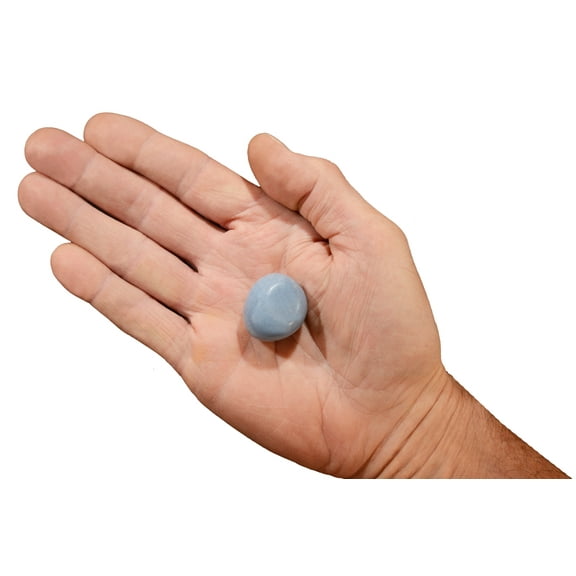 Kidz Rocks Angelite 1 1/4" Tumbled Stone Chakra Healing Crystal Blue Reiki Rock