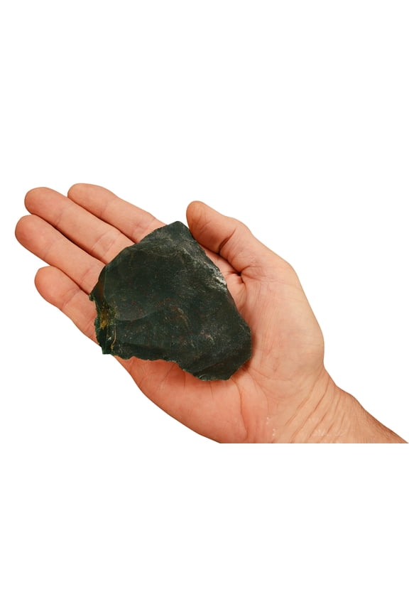 Blood Stone 3 1/2" 8-12 oz Raw Chakra Healing Crystal Green Rock Mineral