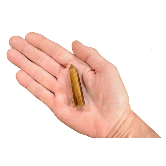 Kidz Rocks Brown Tigers Eye Point 2 3/4" Tower Raw Chakra Healing Crystal Rock Mineral