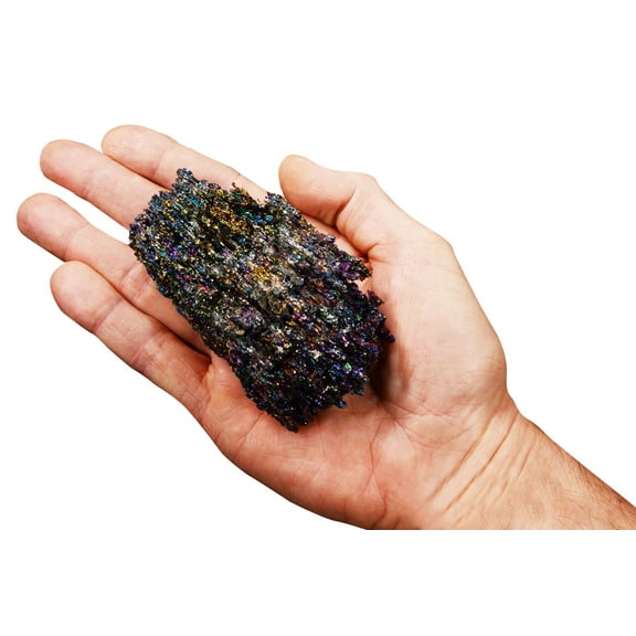 Kidz Rocks Carborundum 3" 4-7 oz Silicon Raw Rock Mineral Specimen Rainbow Healing Stone