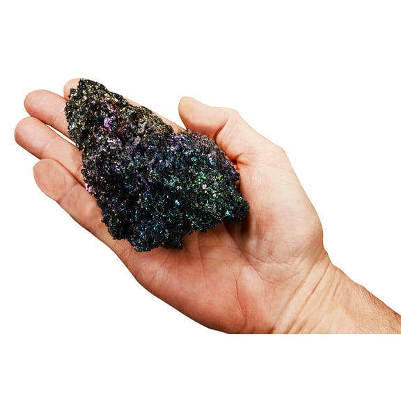 Kidz Rocks Carborundum 4" 8-12 oz Silicon Raw Rock Mineral Specimen Rainbow Healing Stone