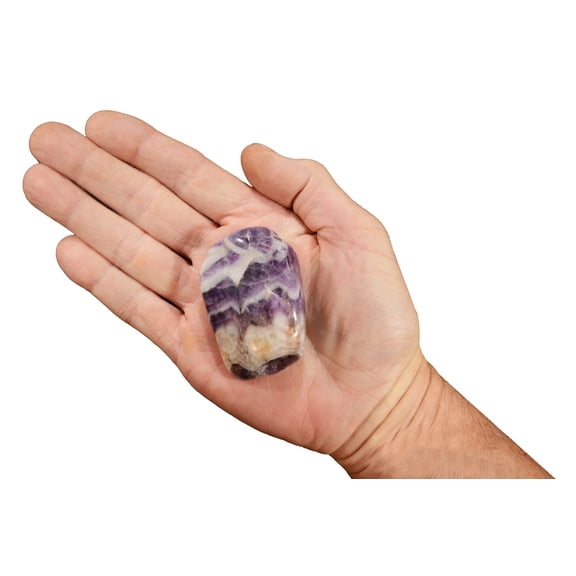 Kidz Rocks Chevron Dream Amethyst 2" 4-6 oz Tumbled Healing Crystal Purple Rock Mineral