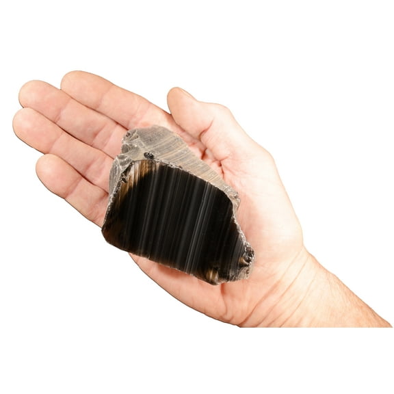 Kidz Rocks Gray Stripe Obsidian 4" 13-15 oz Raw Chakra Healing Crystal Rock Mineral