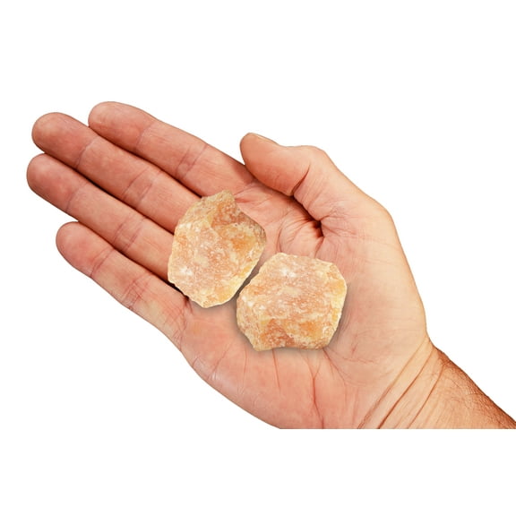 Kidz Rocks Orange Calcite 1 1/2" 2 Pieces Raw Chakra Healing Stone Rock Mineral