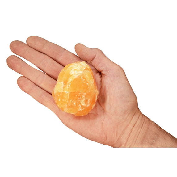 Kidz Rocks Orange Calcite 2 1/2" 8-12 oz Raw Chakra Healing Stone Rock Mineral