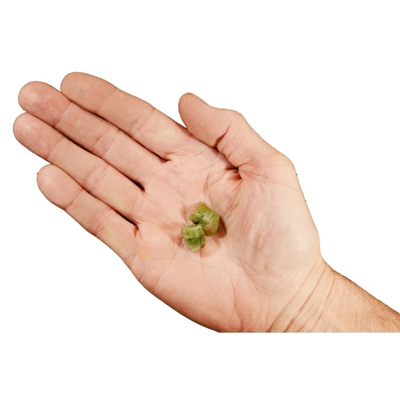 Kidz Rocks Peridot 3/4" 2 Pieces Raw Chakra Healing Stone Green Rock Mineral