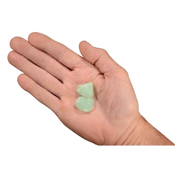 Kidz Rocks Prehnite 1" 2 Pieces Tumbled Crystal Chakra Healing Stone Green Rock Mineral