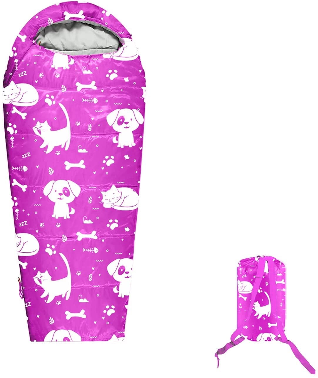 KidzAdventure 32F - 59F Mummy Kids Sleeping Bag - Pink Best Friends Theme