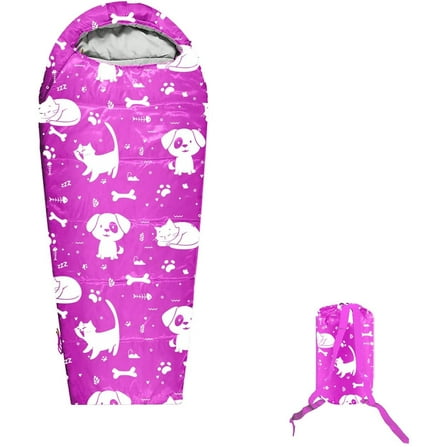 KidzAdventure 32F - 59F Mummy Kids Sleeping Bag - Pink Best Friends Theme