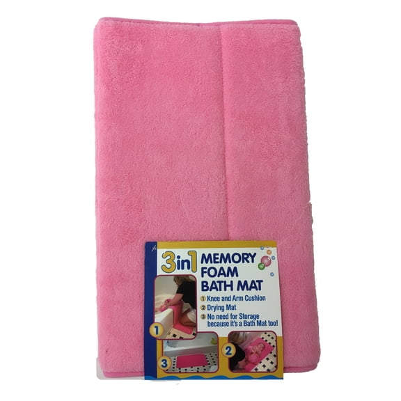 KidzKamp 3-in-1 Memory Foam Bath Mat, Pink