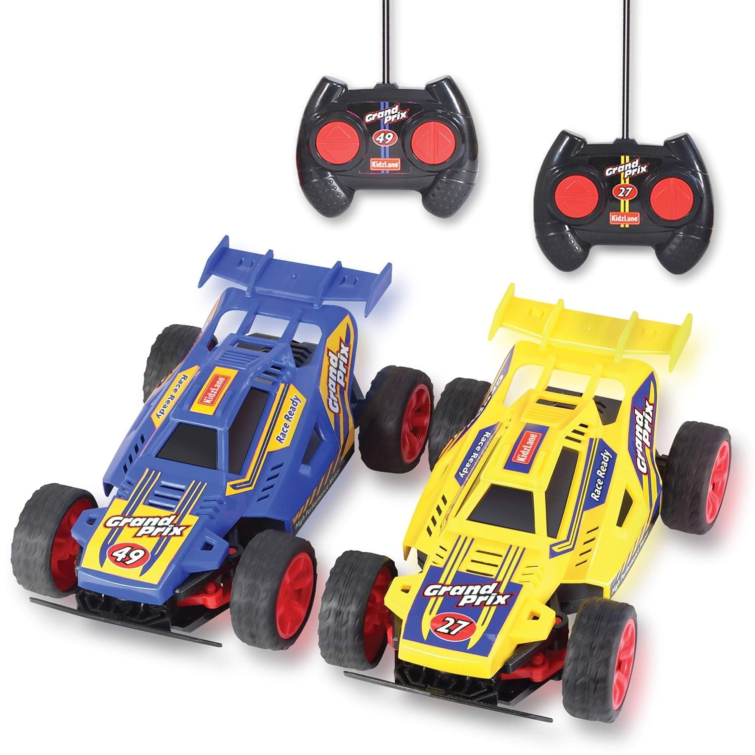 Kidzlane Kids Remote Control Cars 2 Race Cars Racing Together with All-Direction Drive, 35 ft Range - 2 Pack Remote Control Car Set for Kids - Remote Control car for Boys 4-7 & 8-12