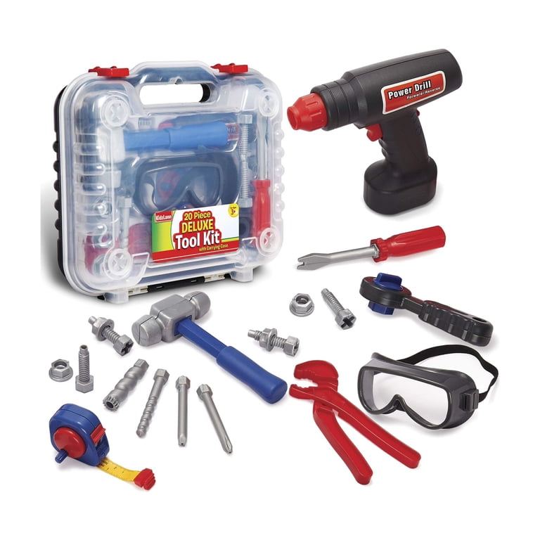Kidzlane Construction Toolbox Set | 20pcs Toy Tools with Realistic