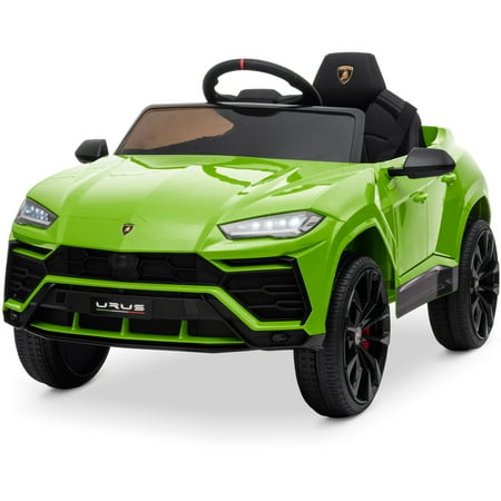 Kidzone 12V 7AH Kids Ride On Car Licensed Lamborghini Urus Electric Vehicle High/Low Speed With 2.4G Remote Control, Horn, Radio, USB Port, AUX, Spring Suspension, Opening Door, Green
