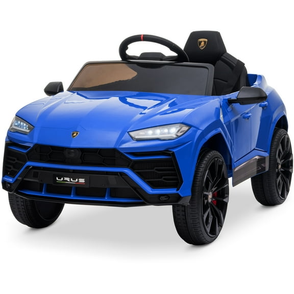 Kidzone 12V 7AH Kids Ride On Car Licensed Lamborghini Urus Electric Vehicle High/Low Speed With 2.4G Remote Control, Horn, Radio, USB Port, AUX, Spring Suspension, LED light, Blue