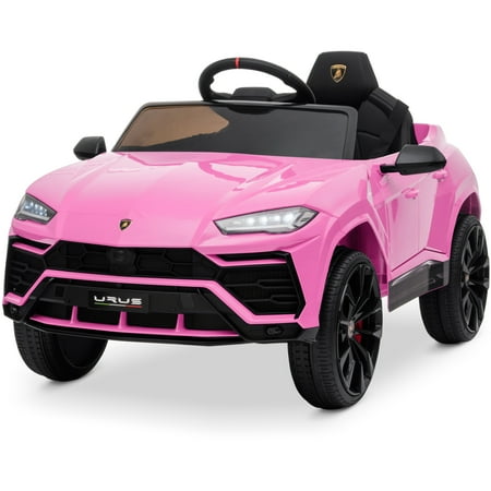 Kidzone 12V 7AH Kids Ride On Car Licensed Lamborghini Urus Electric Vehicle High/Low Speed With 2.4G Remote Control, Horn, Radio, USB Port, Spring Suspension, Opening Door, LED light, Pink