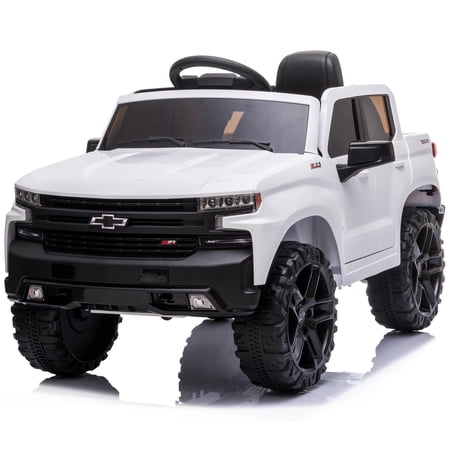 Kidzone 12V Battery Powered Licensed Chevrolet Silverado Truck - White