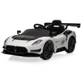 thumbnail image 1 of Kidzone 12V Ride On Car for Kids,Licensed Maserati GT2 Electric Battery Powered Sports Car Toy w/ Remote Control & Manual Drive, LED Lights, Bluetooth & USB & AUX Port - White, 1 of 7