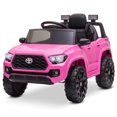 thumbnail image 1 of Kidzone 12V Ride-On Truck, Battery Powered Licensed Toyota Tacoma Electric Car for 3-6 Years Unisex Kids, Electric Vehicle Toy w/ Remote Control, Bluetooth, MP3, LED Lights, Suspension System - Pink, 1 of 6