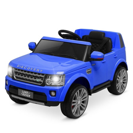 Kidzone Kids 12V Battery Powered Ride On Licensed Land Rover Discovery Vehicle for 3-6 Years Unisex Child, 2 Speeds, 2.4G Remote Control, 2 Doors Open, Four Wheels Suspension, LED Headlight, Blue