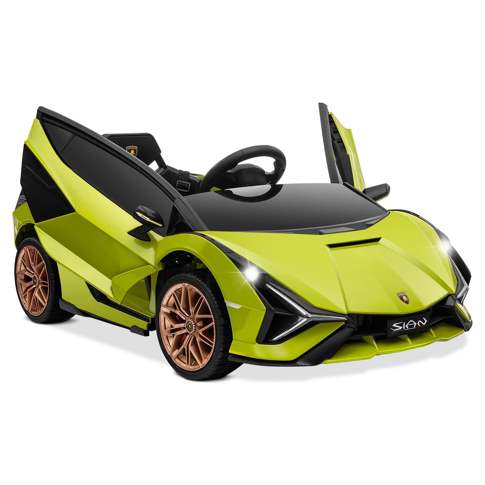 Kidzone Kids 12V Electric Licensed Lamborghini Car – Green with Gold Rim - image 1 of 6