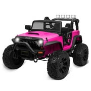 Kidzone Kids 12V7AH x2 Battery Powered Extra Wide Ride On Truck - Hot Pink