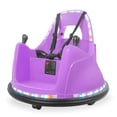 thumbnail image 1 of Kidzone Smart Bumper Car for 2-6 Years Unisex Toddler & Kids, 12V 2-Speeds Electric Ride On Bumping Toy Gifts W/APP Control, LED Lights, Bluetooth, 360°Spin & DIY Sticker, ASTM Certified, Purple, 1 of 7