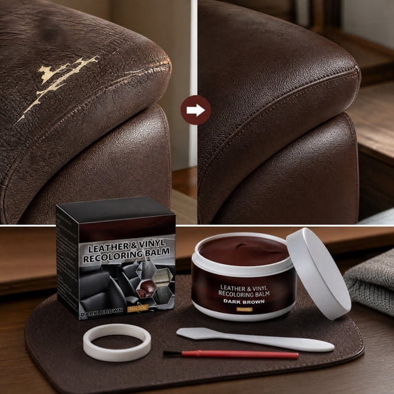 Kieccall 1.76 Ounce Leather Color Repair Cream Kit, Leather Recoloring Balm Restorer for Furniture Car, Leather Scratch Repair Paste Set Gift