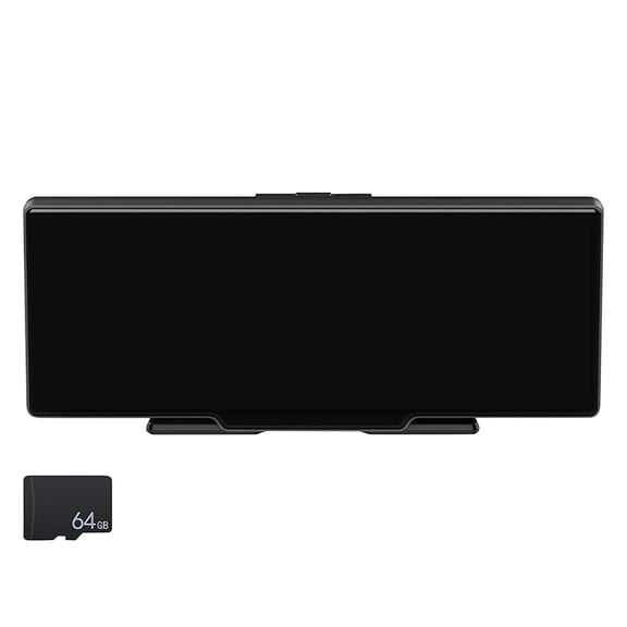 Kieccall 10.26 Inch Touchscreen Dash Cam with GPS Navigation Full HD Recording Voice Control Car Driving Recorder with 64GB Card for Auto Safety Gift