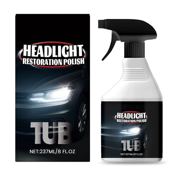 Kieccall 237ml Headlight Lens Cleaner and Restorer Spray for Cars Trucks and SUVs Removes Oxidation for Improved Clarity Night Driving