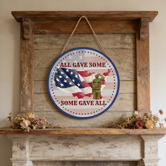 Kieccall 250th Wooden Map Door Hanger Round Wall Decor Patriotic for 4th of July Home