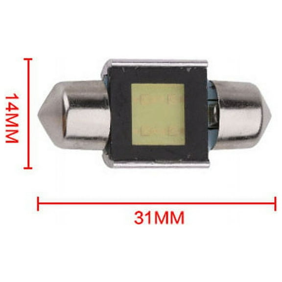 Kieccall 2x 12V White 36mm COB LED License Plate Lights - 6418 C5W 4W Bulbs, Waterproof Design, Vehicle Registration Lighting for Night Driving Compliance