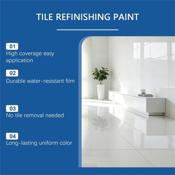 Kieccall 3.53 Ounce Tile Refinishing Paint Color Renew Coating, Water Based Tile Paint for Bathroom Kitchen Wall, Tile Restoration Paint for Old Tile Renew Gift
