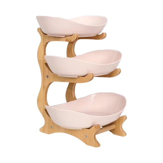 Kieccall 3-Tier Fruit Platter European Dry Fruit Dish for Home Living Room Party Snack Serving Tray