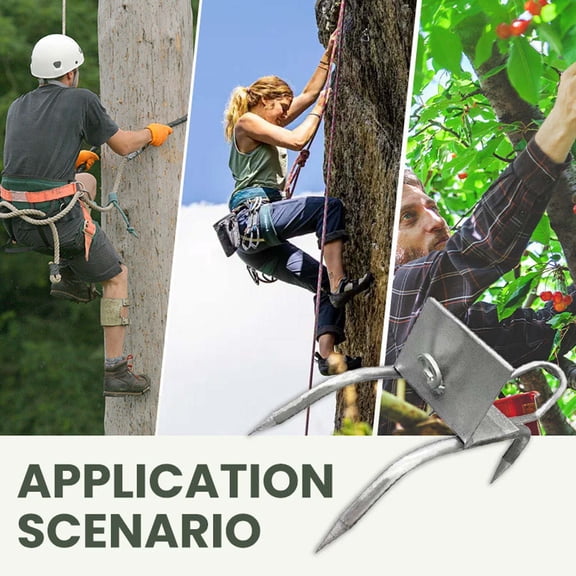 Kieccall 4 Claw Tree Climbing Spikes Set Non Slip Outdoor Climbing Safety Gear Gift