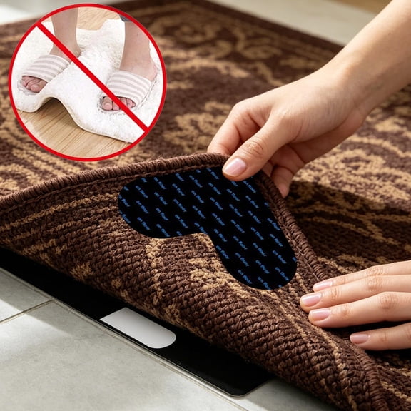 Kieccall 4 Pack Rug Grippers Non Slip Adhesive Pads Residue Free for Carpet Gift