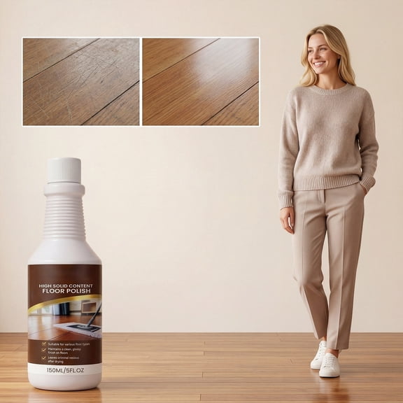 Kieccall 5.07 fl oz Floor Polish, Household Brightening Cleaner for Indoor Flooring Decontamination Descaling Daily Polishing Maintenance Gift